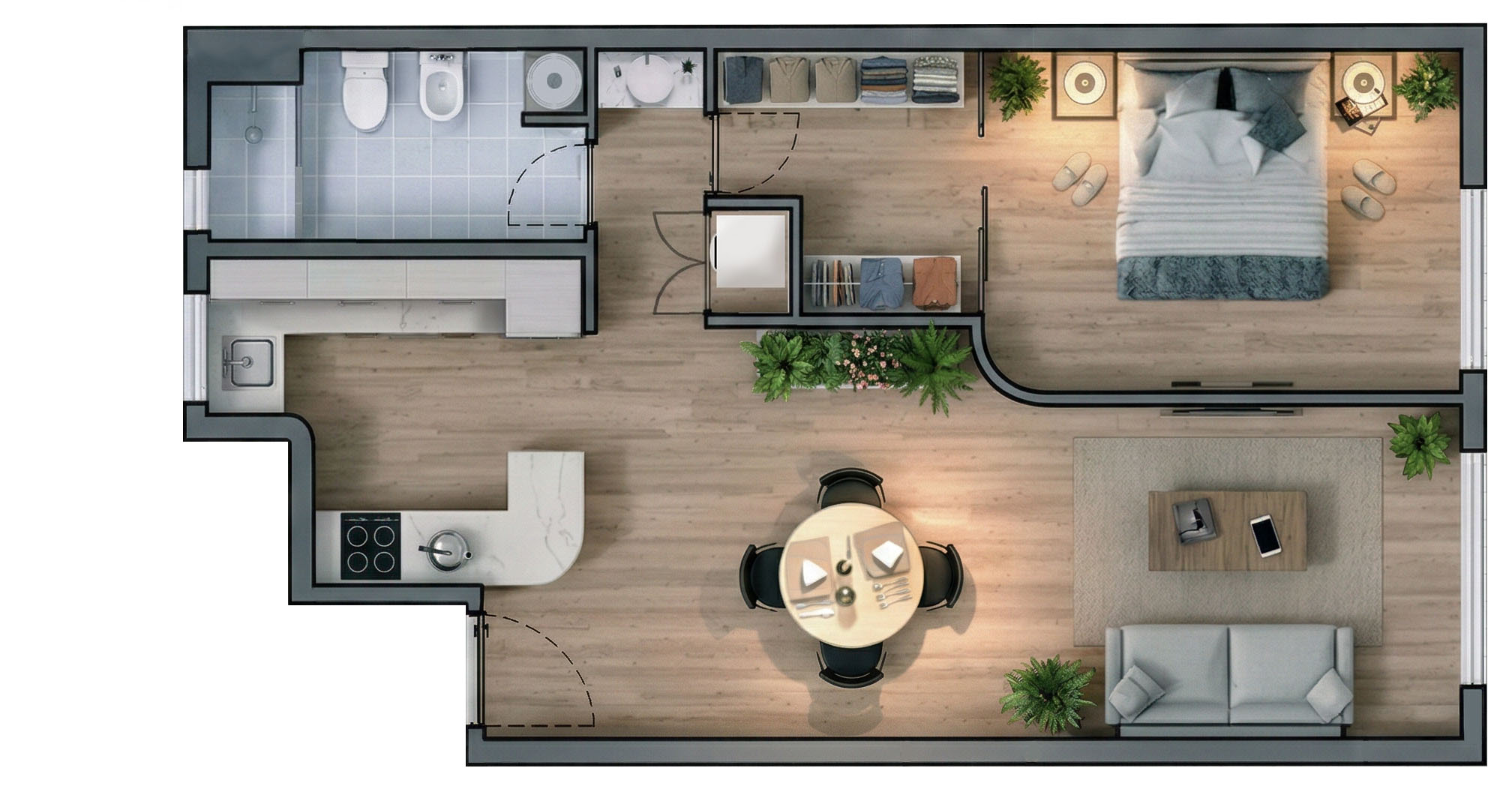 Departamento 1 habitación contrafrente